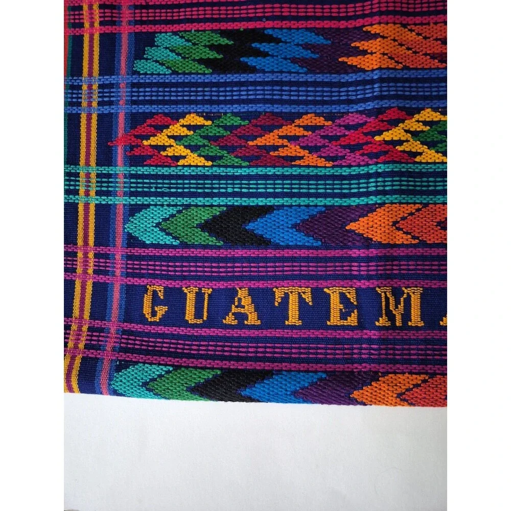 Guatamela Quetzal Bird Hand Woven Textile Table Runner Wall Hanging 49 x 17 IN